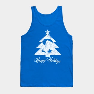 Happy Holidays - Paragliding Santa - Christmas Tree Tank Top